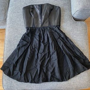 Rebecca Taylor Dress | Black with Leather Top | 2